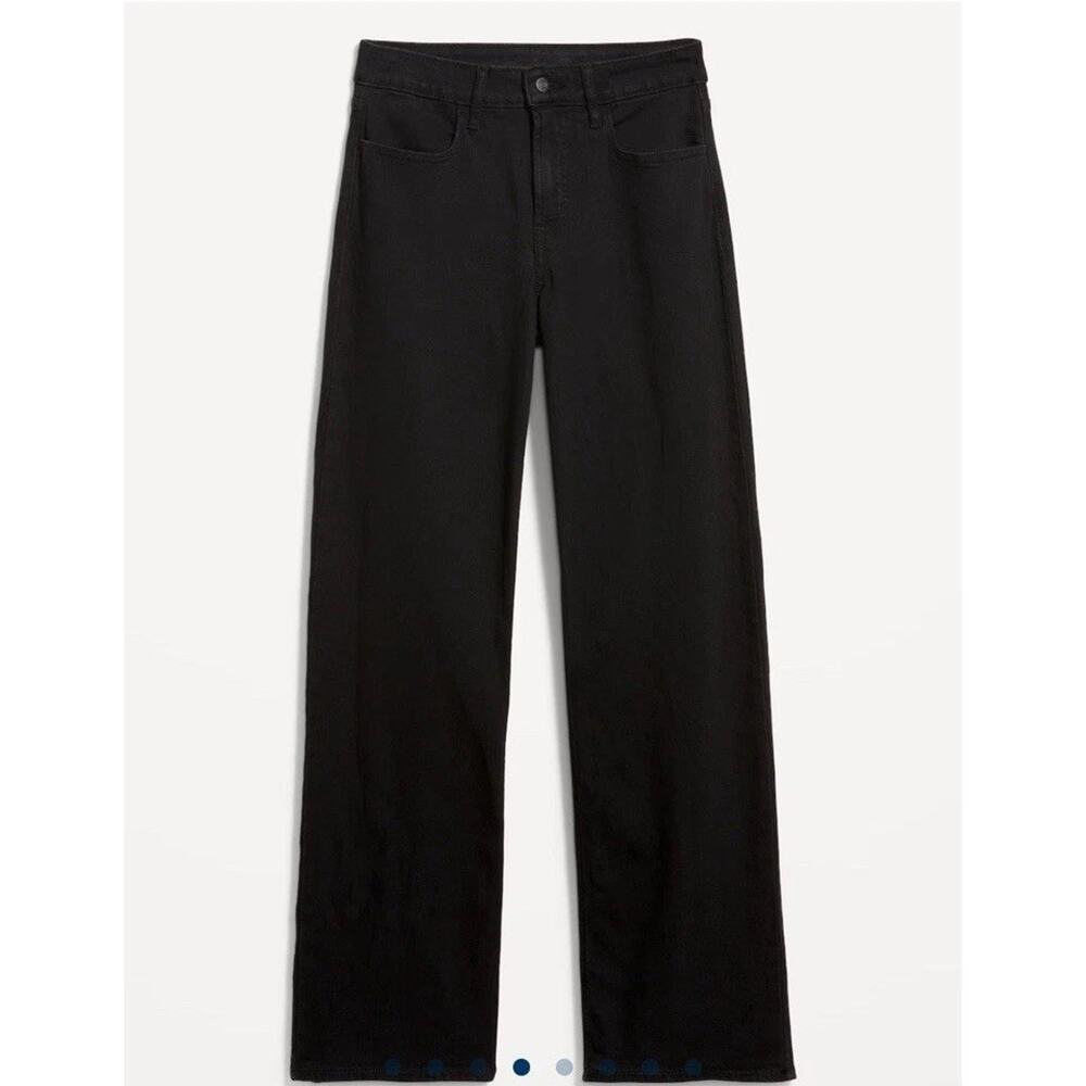 Old Navy Jeans Women's Petite 10P Black WOW Loose High Rise Stretch Denim Pants